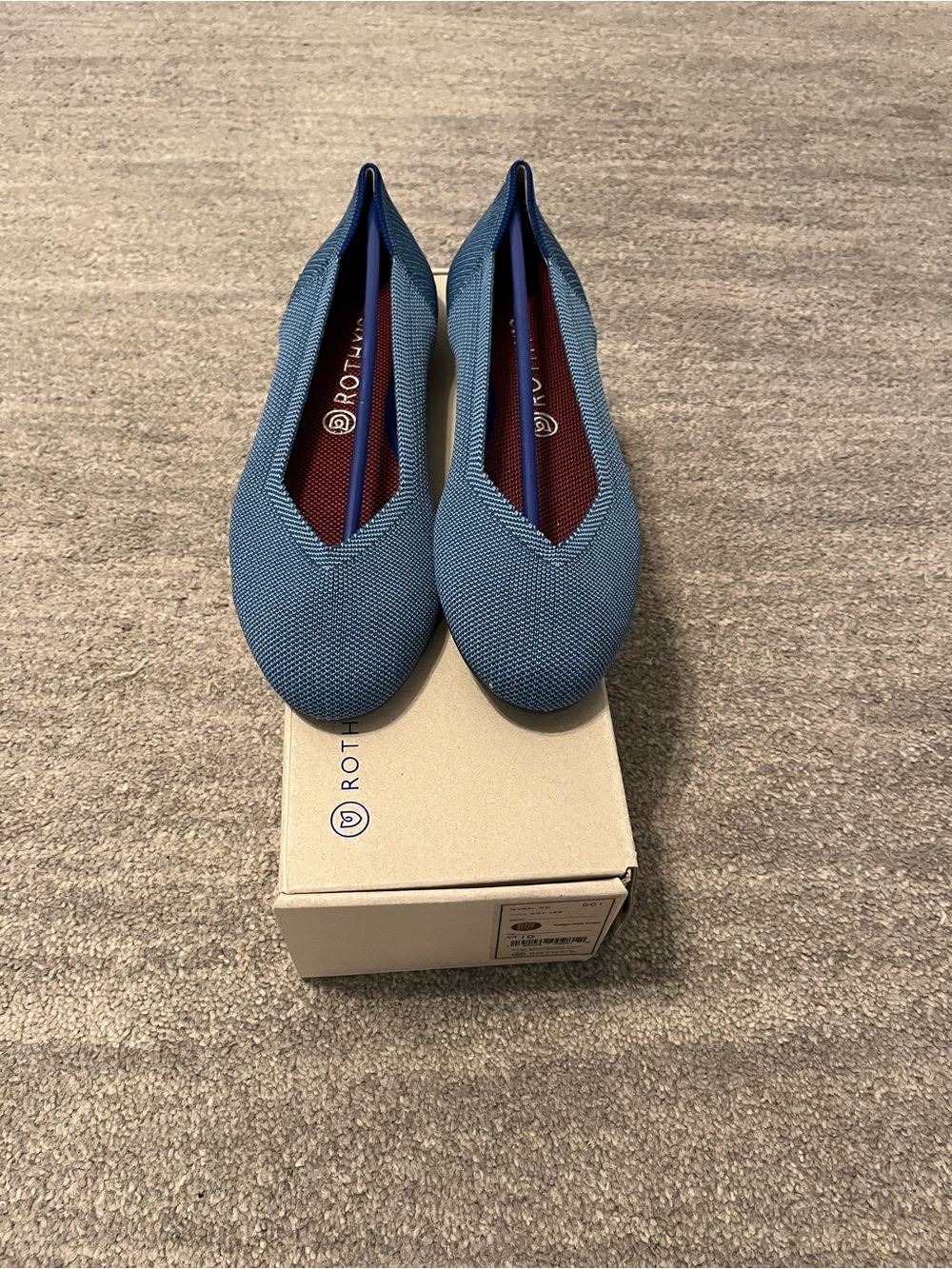 Rothy's Blue Knit Slip-On Ballet Flats